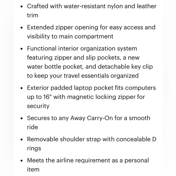 Away | The Everywhere Bag | Jet Black - Picture 8 of 17